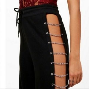 Boohoo split side chain sweat joggers us 4/small